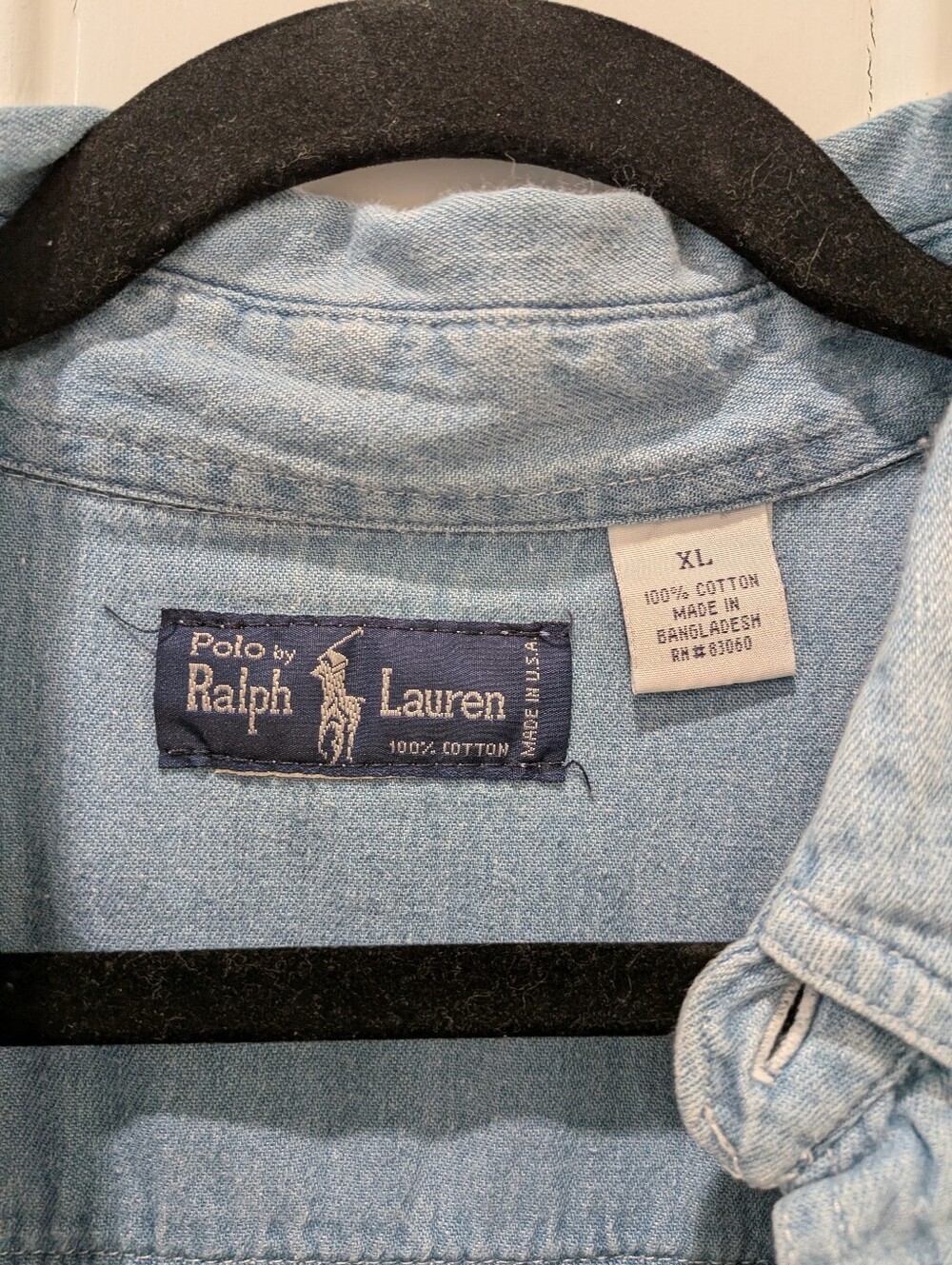 Vintage Polo Ralph Lauren Light Wash Denim Button-Up Shirt | XL - Picture 3 of 4